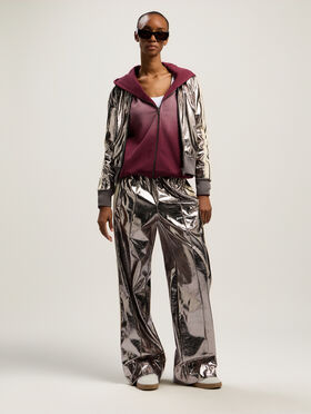 PALM ANGELS Book Club Zip Crop Hoody BURGUNDY - IVORY PWBE014F25FLE002