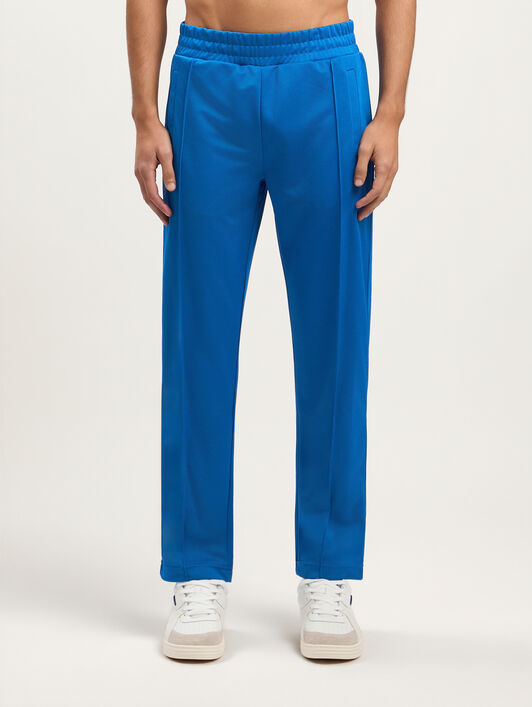 PALM ANGELS Back Curved Logo Track Pants COBALT BLUE BLACK PMCJ048S26FAB001