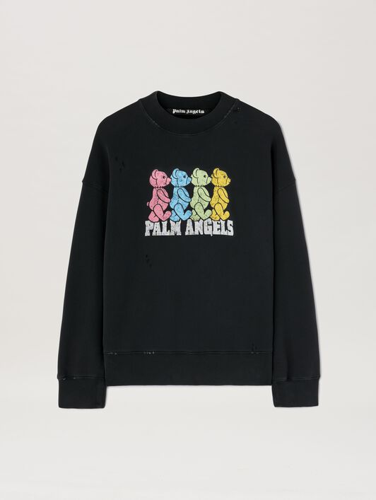PALM ANGELS  Multicolor Bear crewneck sweatshirt NERO - MULTICOLOREE PMBA026S25FLE004