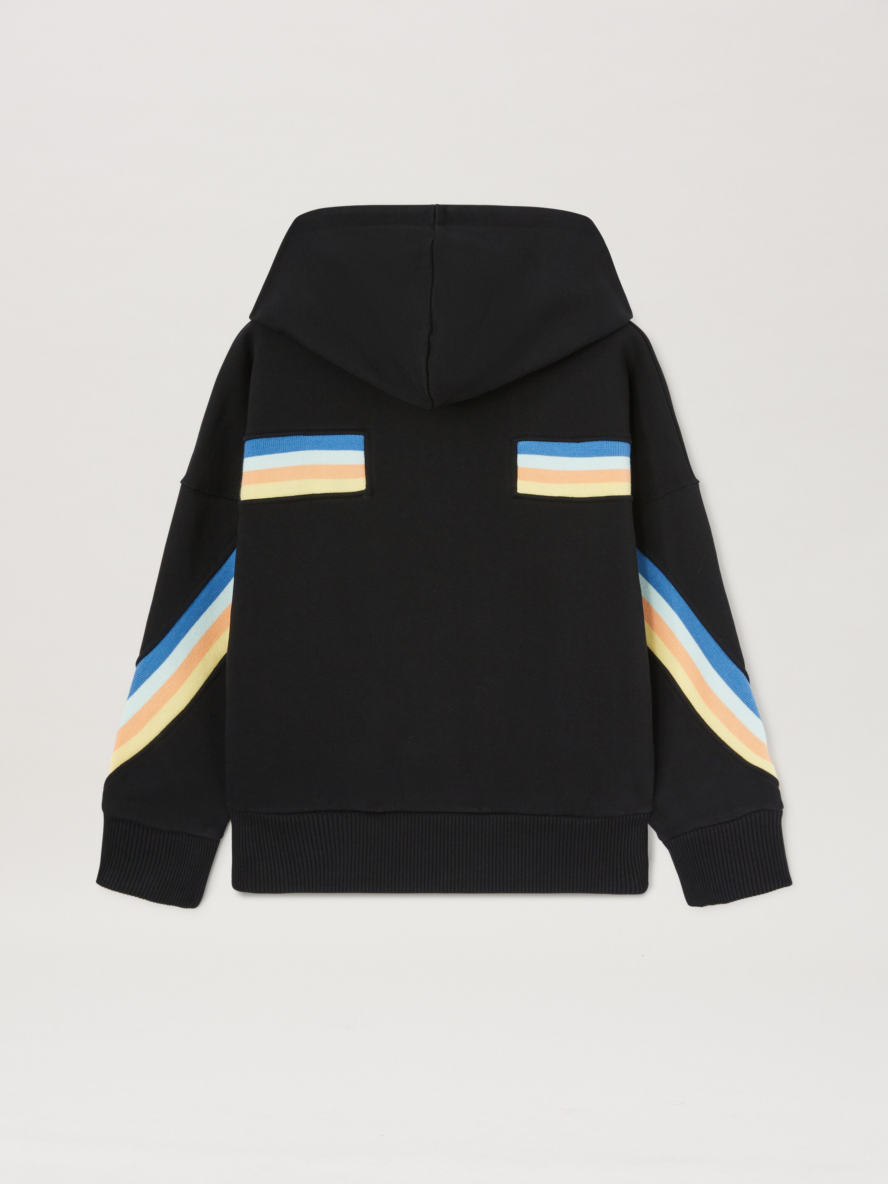 PALM ANGELS  Multicolor band Track hoodie BLACK OFF WHITE PBBB014S25FLE001