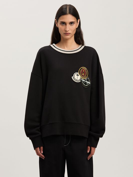 PALM ANGELS  tri-Patch sweatshirt Moncler x Palm Angels BLACK - WHITE PMBA08CT25FLE001