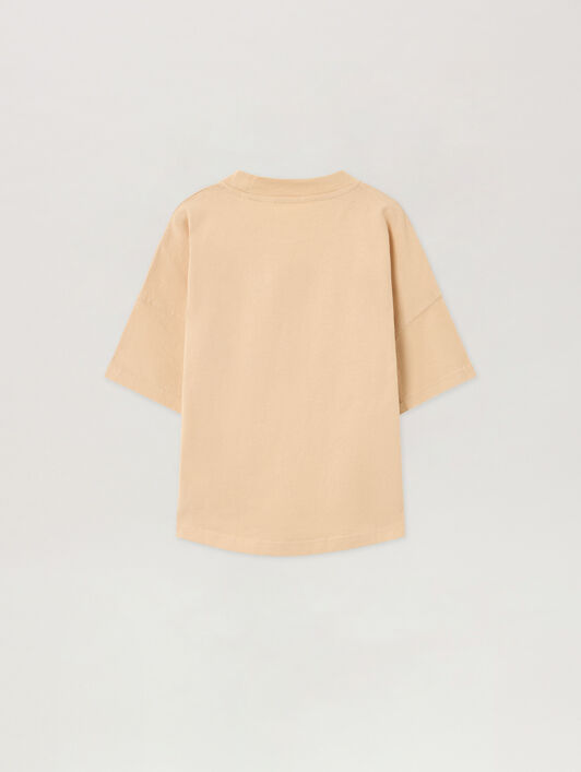PALM ANGELS Pa Punk Bear Over Tshirt S/S BEIGE - ROSE PINK PGAA001F25JER002