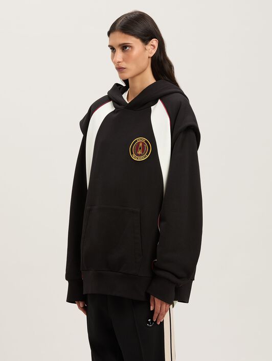 PALM ANGELS  Crest hoodie Moncler x Palm Angels BLACK - WHITE PMBB175T25FLE001