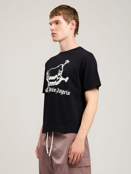 PALM ANGELS Skull T-Shirt BLACK OFF WHITE PMAA109S26JER004