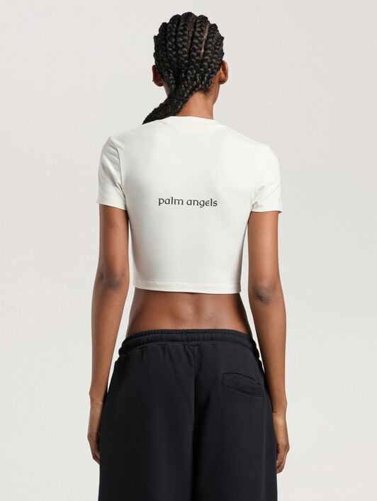 Lions Herald Baby T-Shirt PALM ANGELS Lions Herald Baby T-Shirt OFF WHITE - BLACK PAWAA02W26JR04