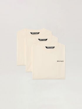 PALM ANGELS Classic Logo Three-Pack T-Shirt OFF WHITE - BLACK PAM2B01F26JR01
