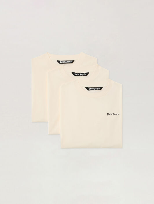Classic Logo Three-Pack T-Shirt PALM ANGELS Classic Logo Three-Pack T-Shirt OFF WHITE - BLACK PAM2B01F26JR01