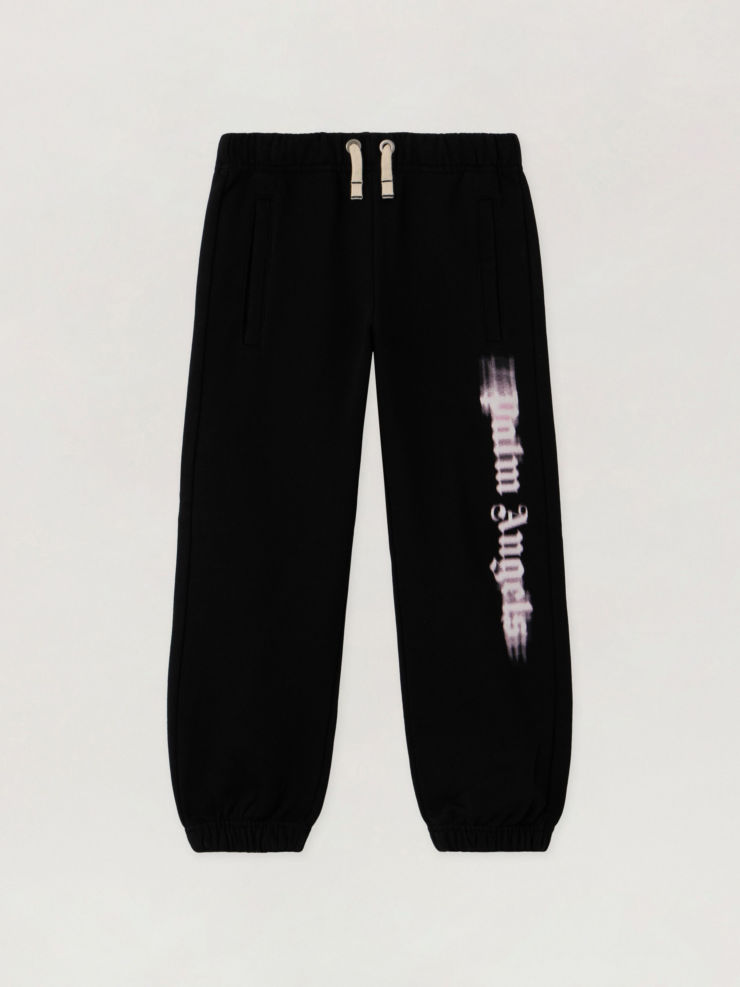 PALM ANGELS Blurred Logo Reg.Sweatpant BLACK - ROSE PINK PGCH008F25FLE001