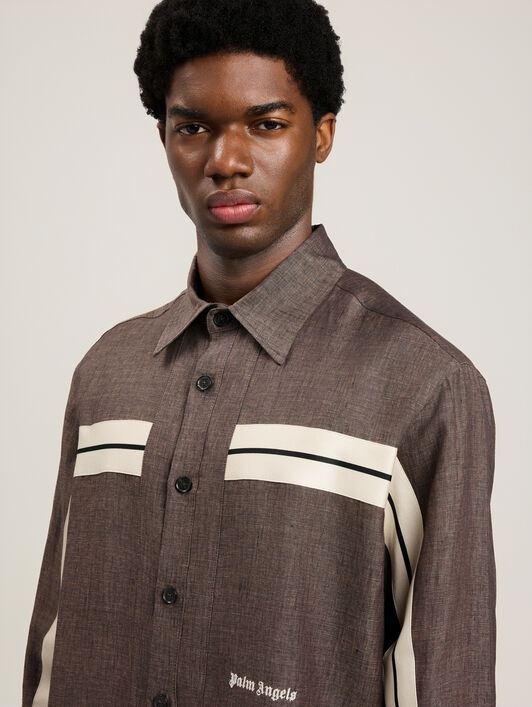 PALM ANGELS Classic Logo Trackshirt BROWN OFF WHITE PMGE04JS26FAB001