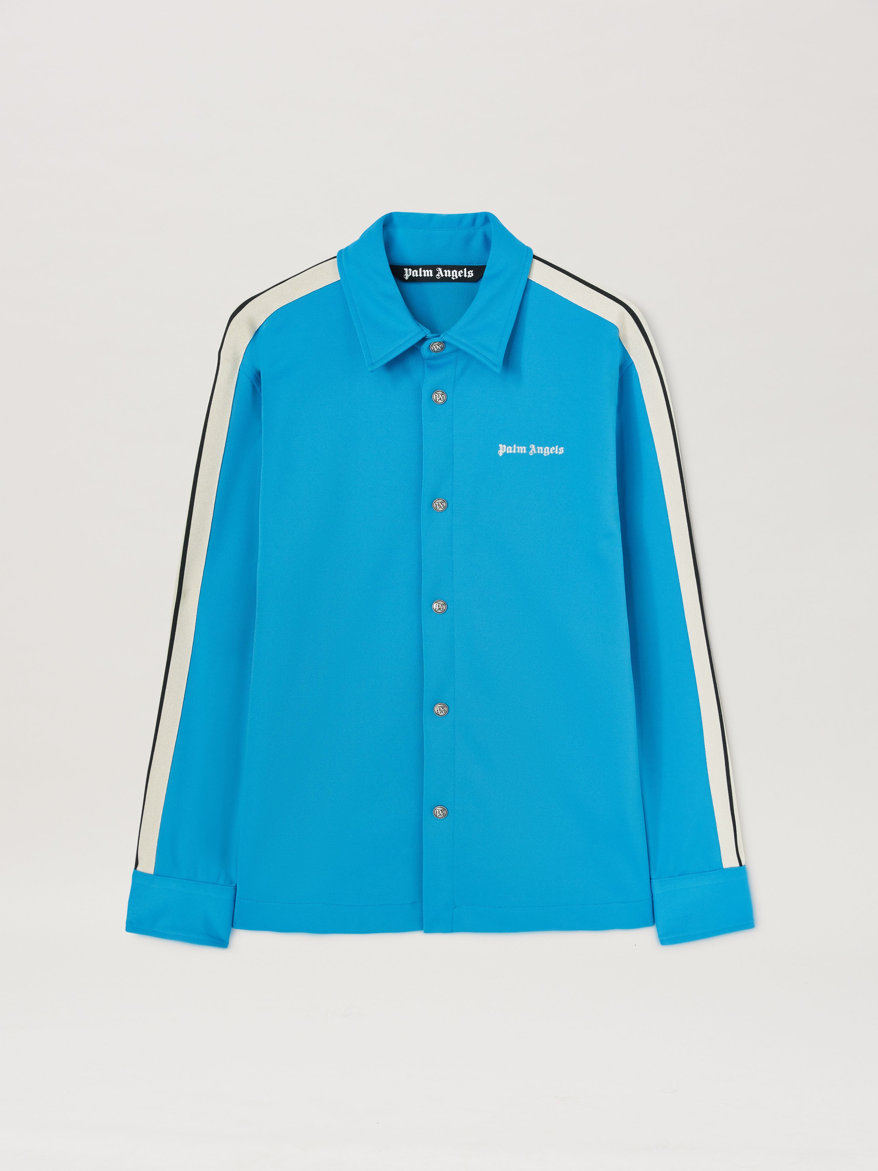 PALM ANGELS  Classic Logo Track Shirt LIGHT BLUE - OFF WHITE PMGA104S25FAB001