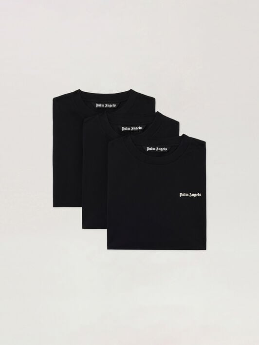 Classic Logo Three-Pack T-Shirt PALM ANGELS Classic Logo Three-Pack T-Shirt BLACK - OFF WHITE PAM2B01F26JR01