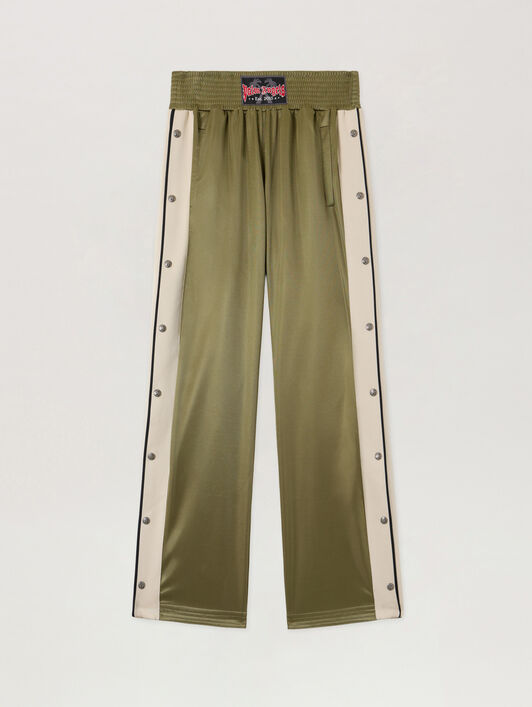 PALM ANGELS Boxe Track Pants MILITARY GREEN BLACK PMCJ04IS26FAB001