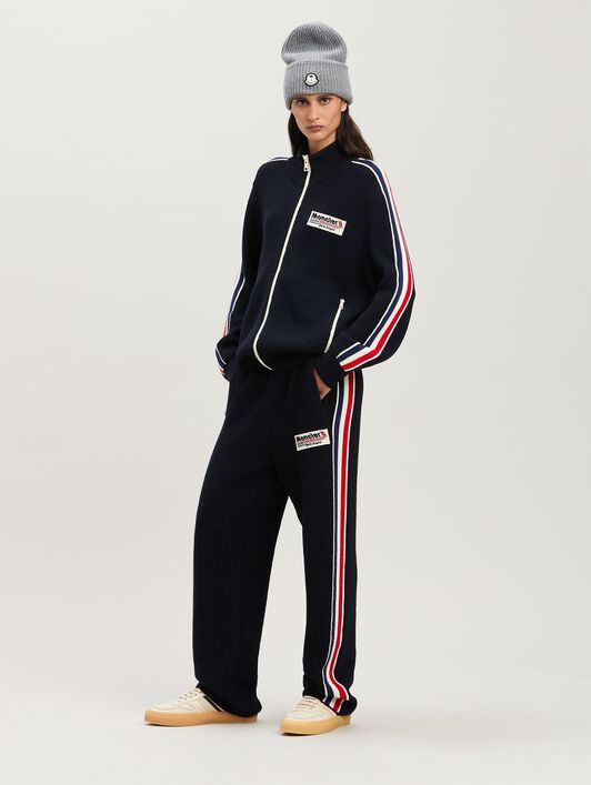 PALM ANGELS  Racing Cardigan Moncler x Palm Angels NAVY BLUE - WHITE PMHB036T25KNI001
