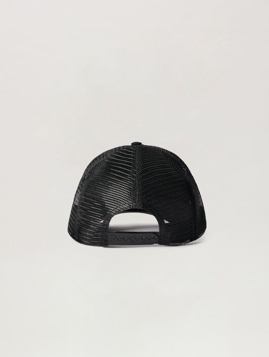 Bear In Mind Trucker Cap PALM ANGELS Bear In Mind Trucker Cap BLACK - BROWN PMLB068F25FAB001
