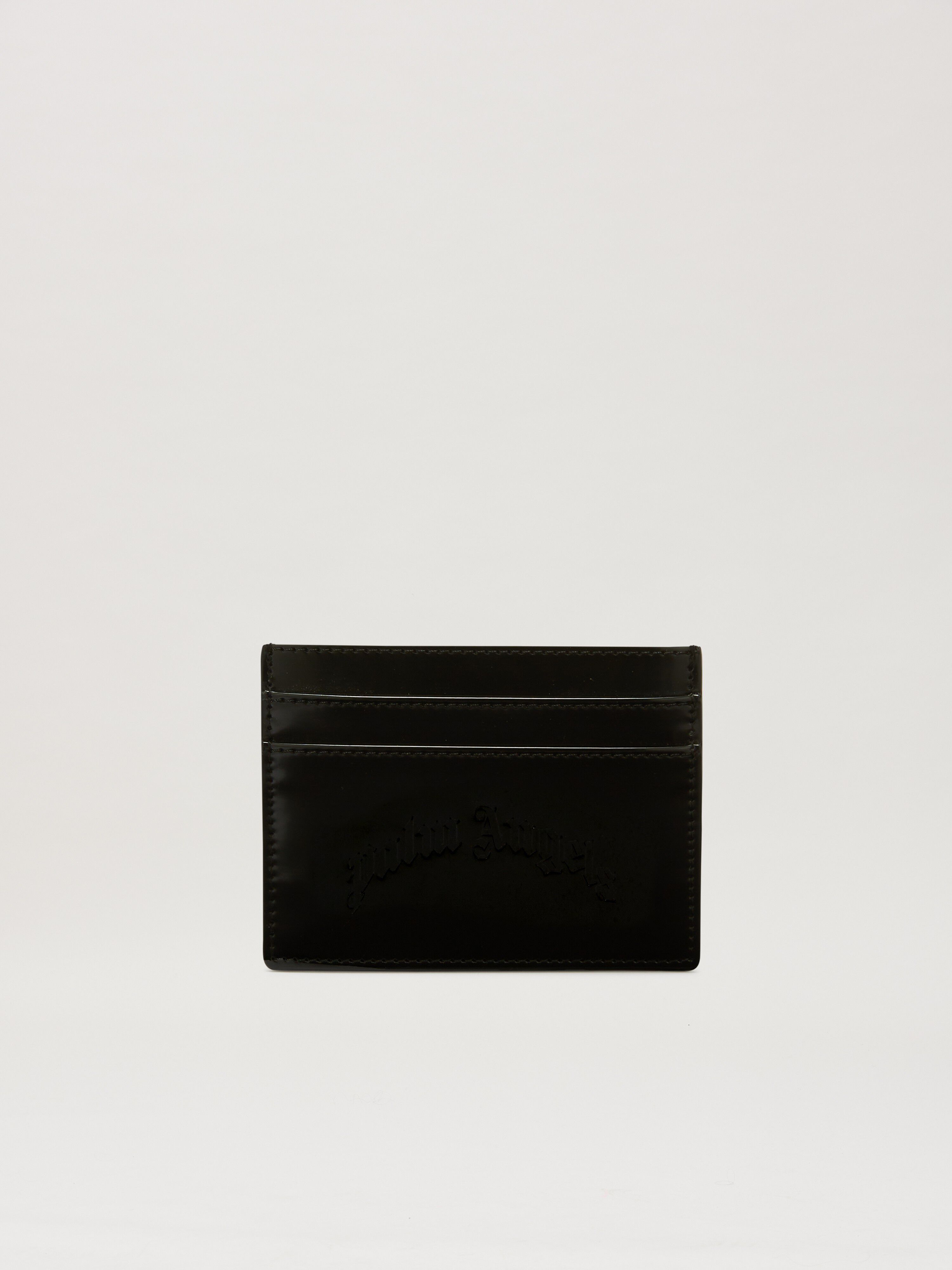 PALM ANGELS  Curved logo card holder BLACK PMND017S25FAB001