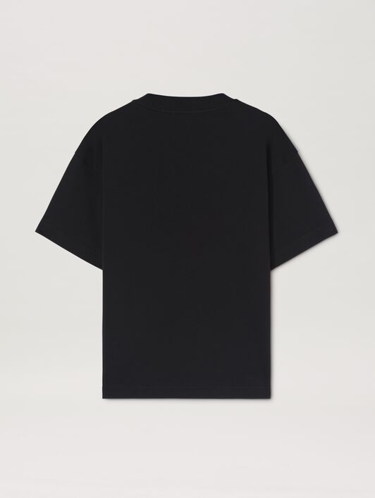 PALM ANGELS  Flame logo T-shirt NERO - BIANCO PMAA001S25JER002