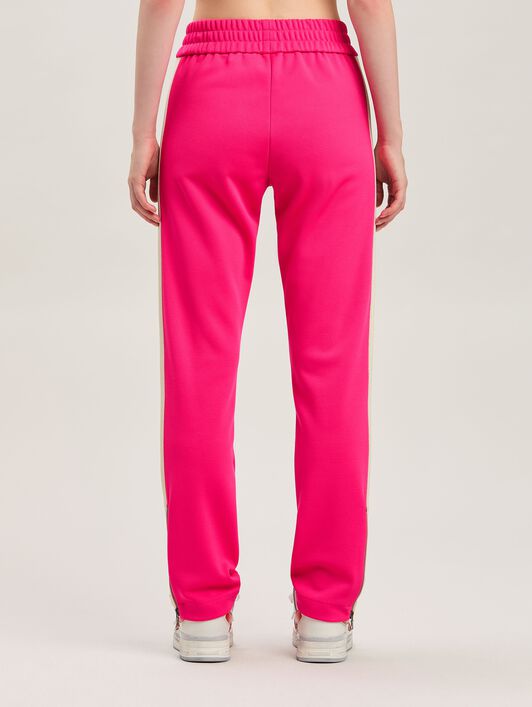 PALM ANGELS  Jogginghose mit klassischem Logo-Stickerei FUCHSIA - OFF WHITE PWCJ001S25FAB001
