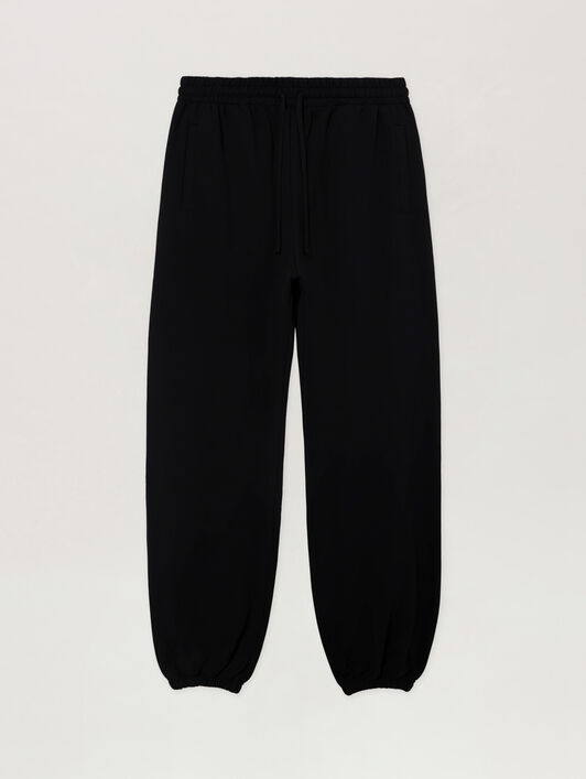 PALM ANGELS Brushed Palm Tree Sweatpants BLACK - GREY PAMCH02W26FL05