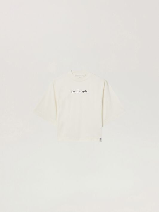 Lions Herald Boxy T-Shirt PALM ANGELS Lions Herald Boxy T-Shirt OFF WHITE - BLACK PAWAA03W26JR04