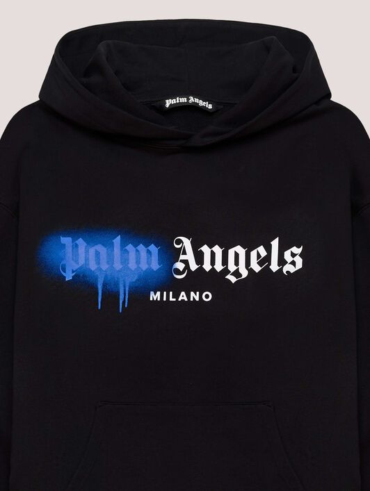 PALM ANGELS Spray City Milan Hoodie Black/Blue PMBB17DT26FLE004