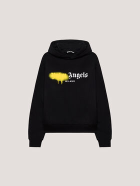 PALM ANGELS Spray Milan Hoodie Black/Yellow PMBB17DT26FLE004