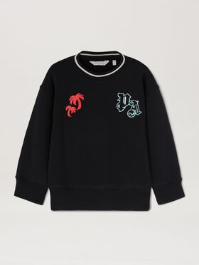 PALM ANGELS  Team Palm crewneck sweatshirt BLACK BUTTER PBBA012S25FLE004