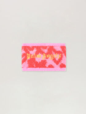 PALM ANGELS Pa Spray Hearts Knit Collar ROSE PINK - OCHER YELLOW PGMA009F25KNI001