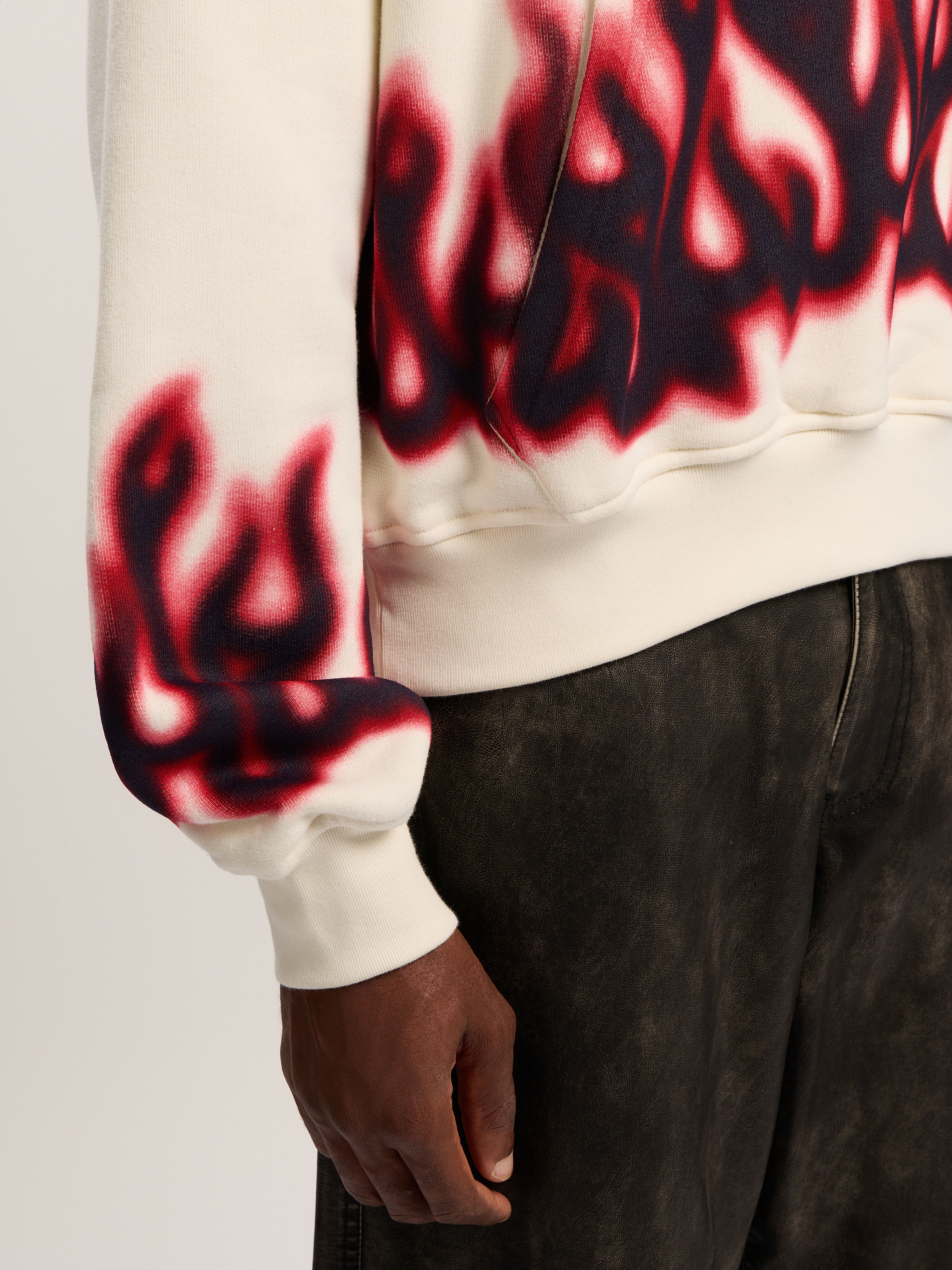 PALM ANGELS Flames Loose Hoodie OFF WHITE - MULTICOLOR PMBB17EF25FLE002