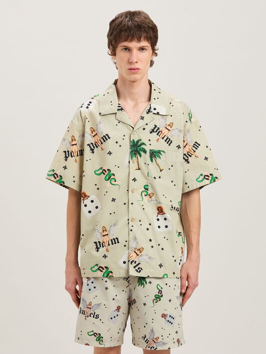PALM ANGELS  Pin up bowling shirt IVORY - MULTICOLOR PMGG00AS25FAB005