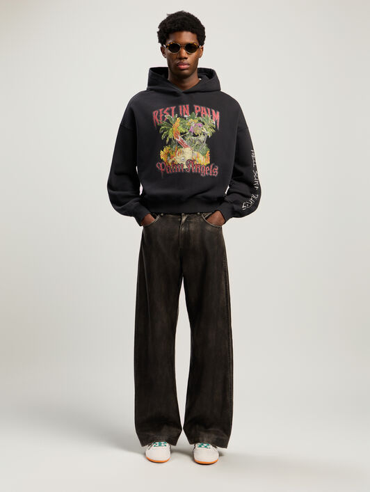 Rest In Palm Loose Hoodie PALM ANGELS Rest In Palm Loose Hoodie BLACK - MULTICOLOR PMBB17IF25FLE001