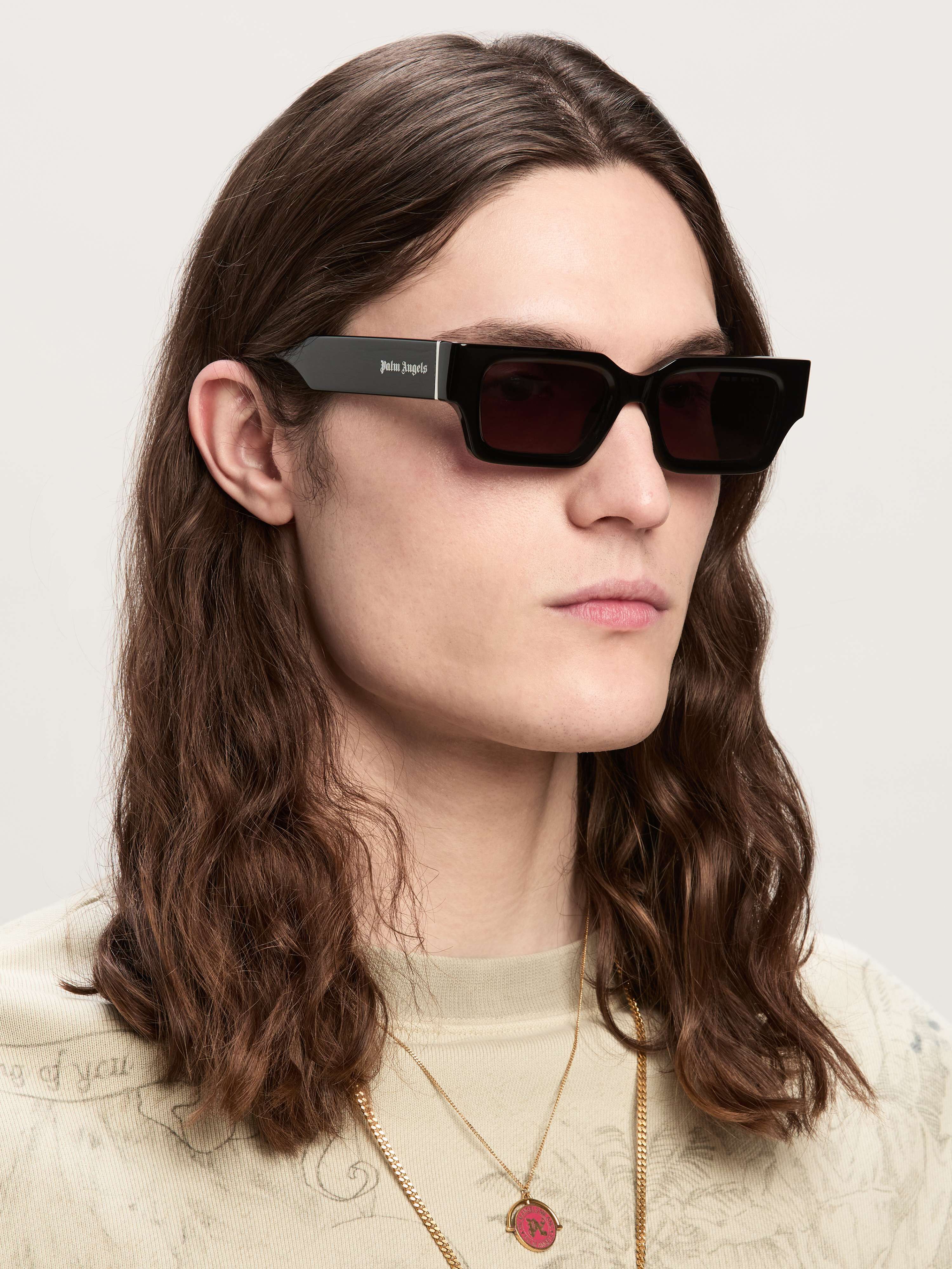 PALM ANGELS  Hyde sunglasses BLACK - DARK GREY PERI086C99PLA001