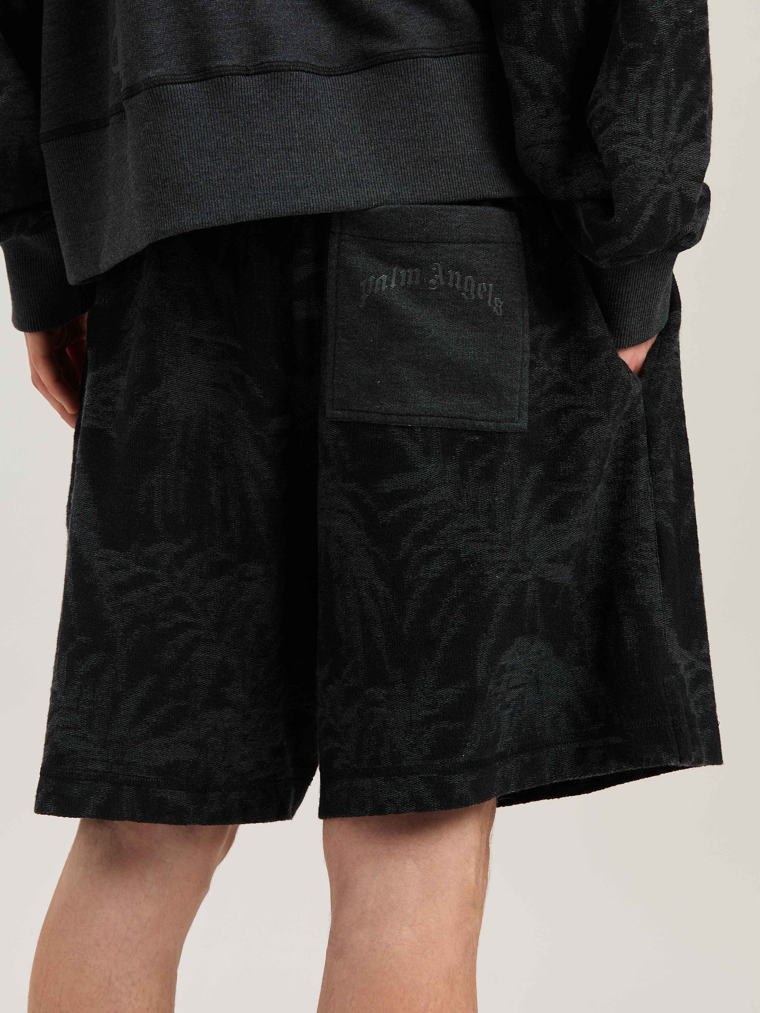 PALM ANGELS  Palms Curved Logo Shorts NERO - GRIGIO PMCI025S25FAB001