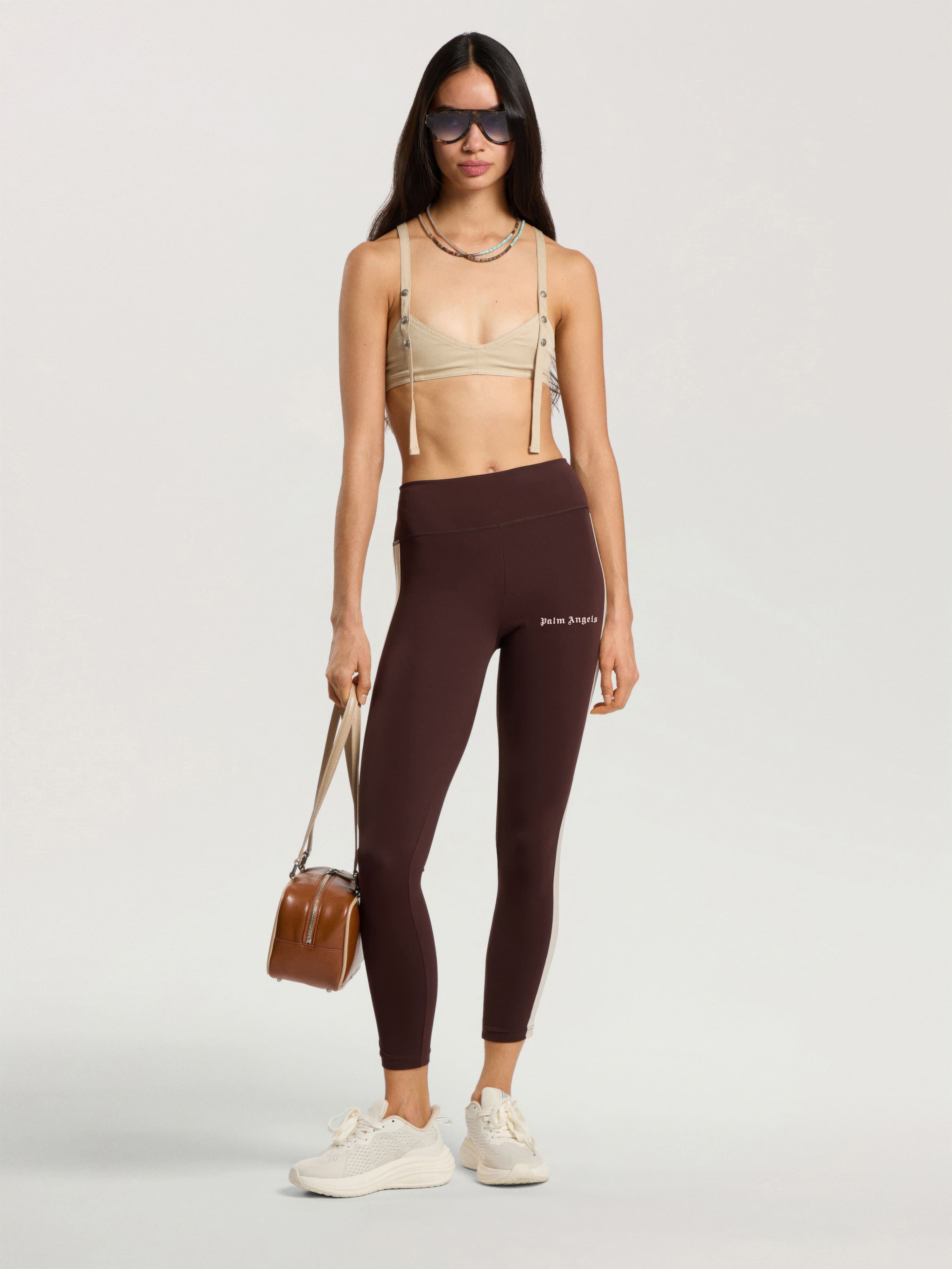 Classic Logo Track Leggings PALM ANGELS Classic Logo Track Leggings MAUVE - ROSE PINK PAWVK01F26FB01