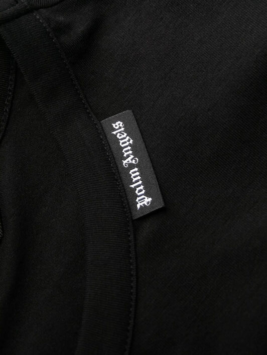 PALM ANGELS Essential Crewneck T-Shirt BLACK WHITE PMUG001C99FAB001