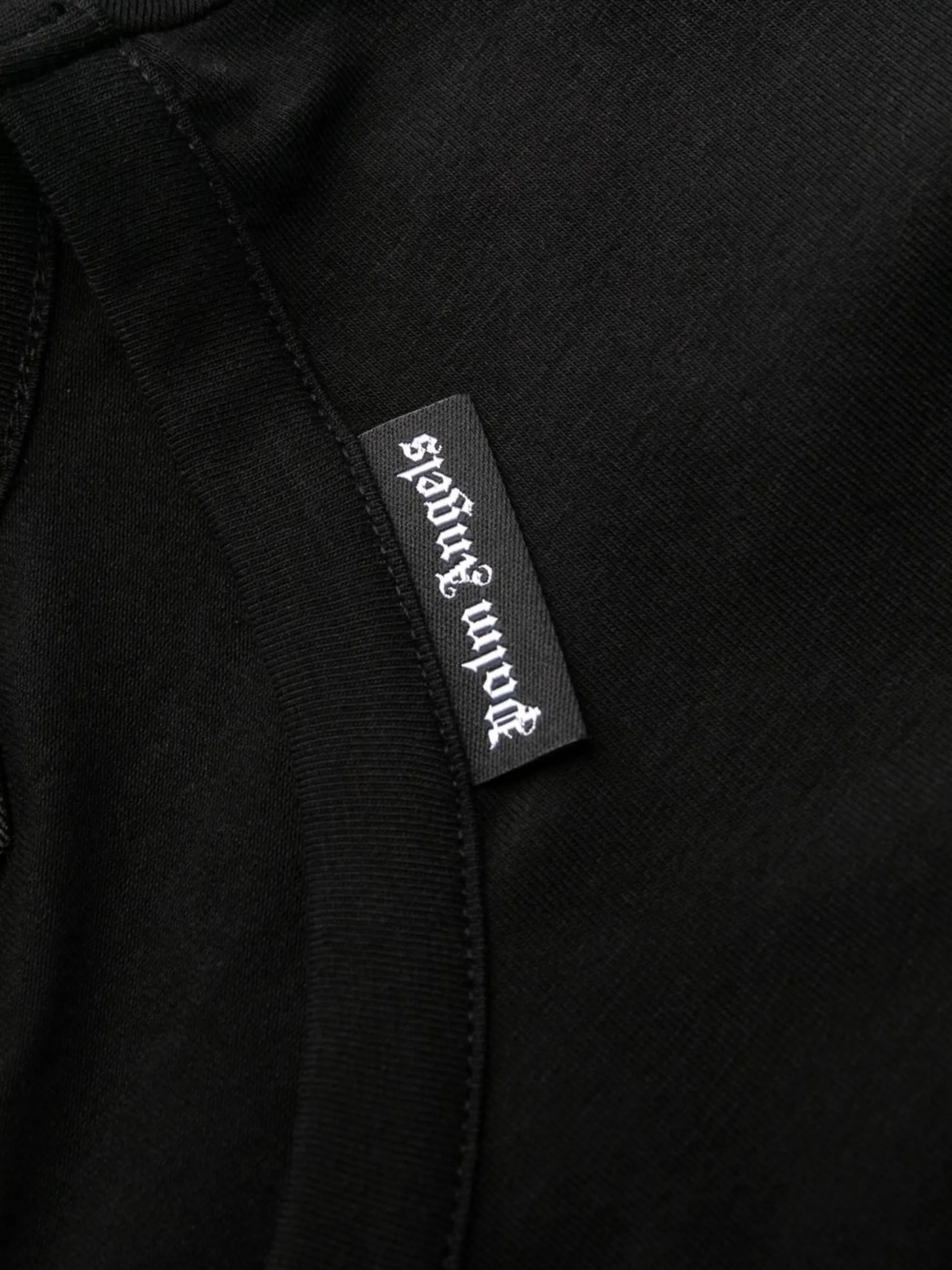 PALM ANGELS Essential Crewneck T-Shirt BLACK WHITE PMUG001C99FAB001