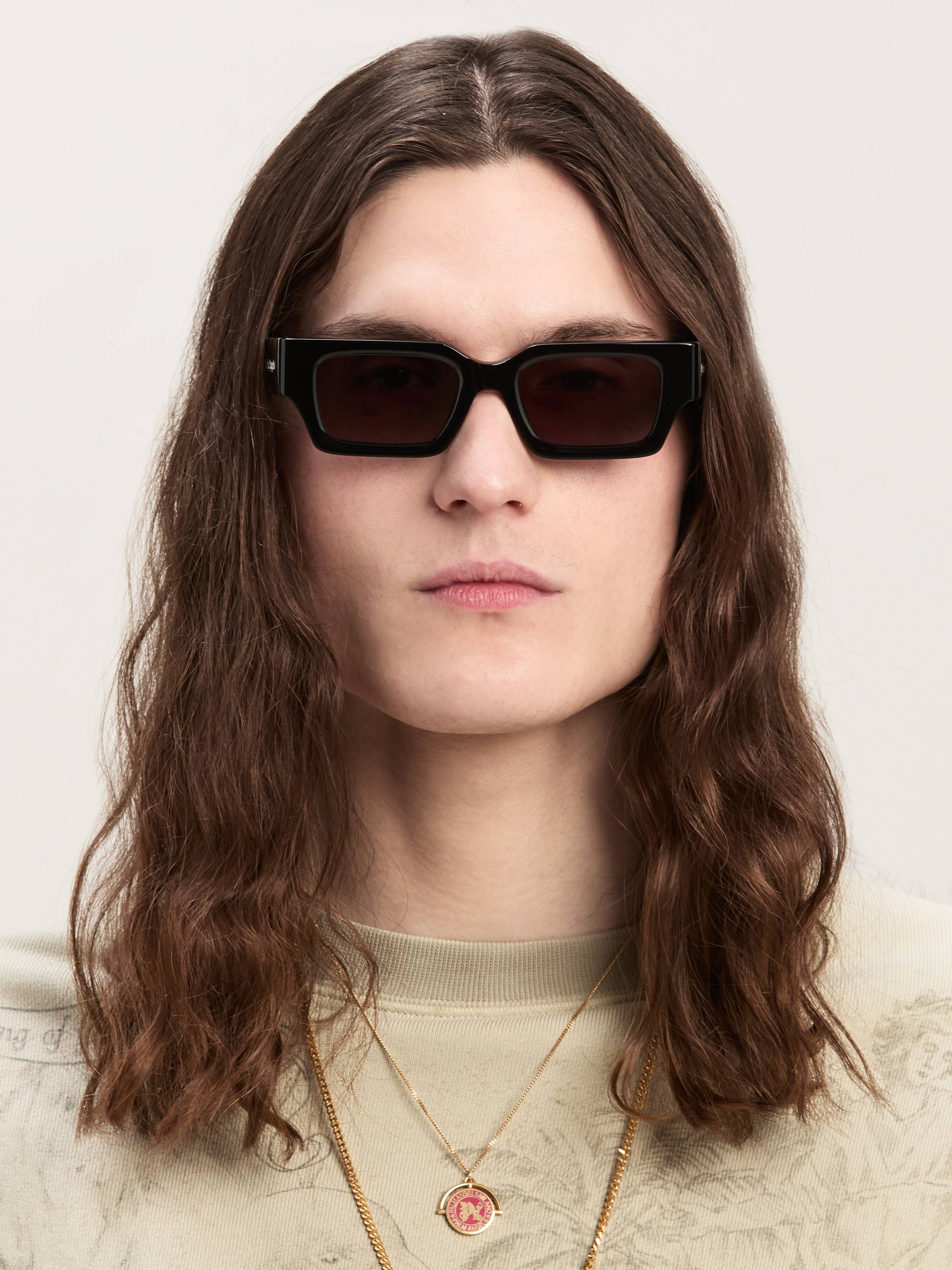 PALM ANGELS  Hyde sunglasses BLACK - DARK GREY PERI086C99PLA001