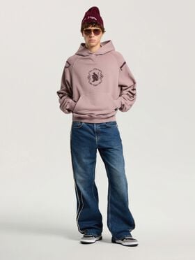 PALM ANGELS Devil Herald Loose Hoodie MAUVE - BROWN PAMBB06F26FL02