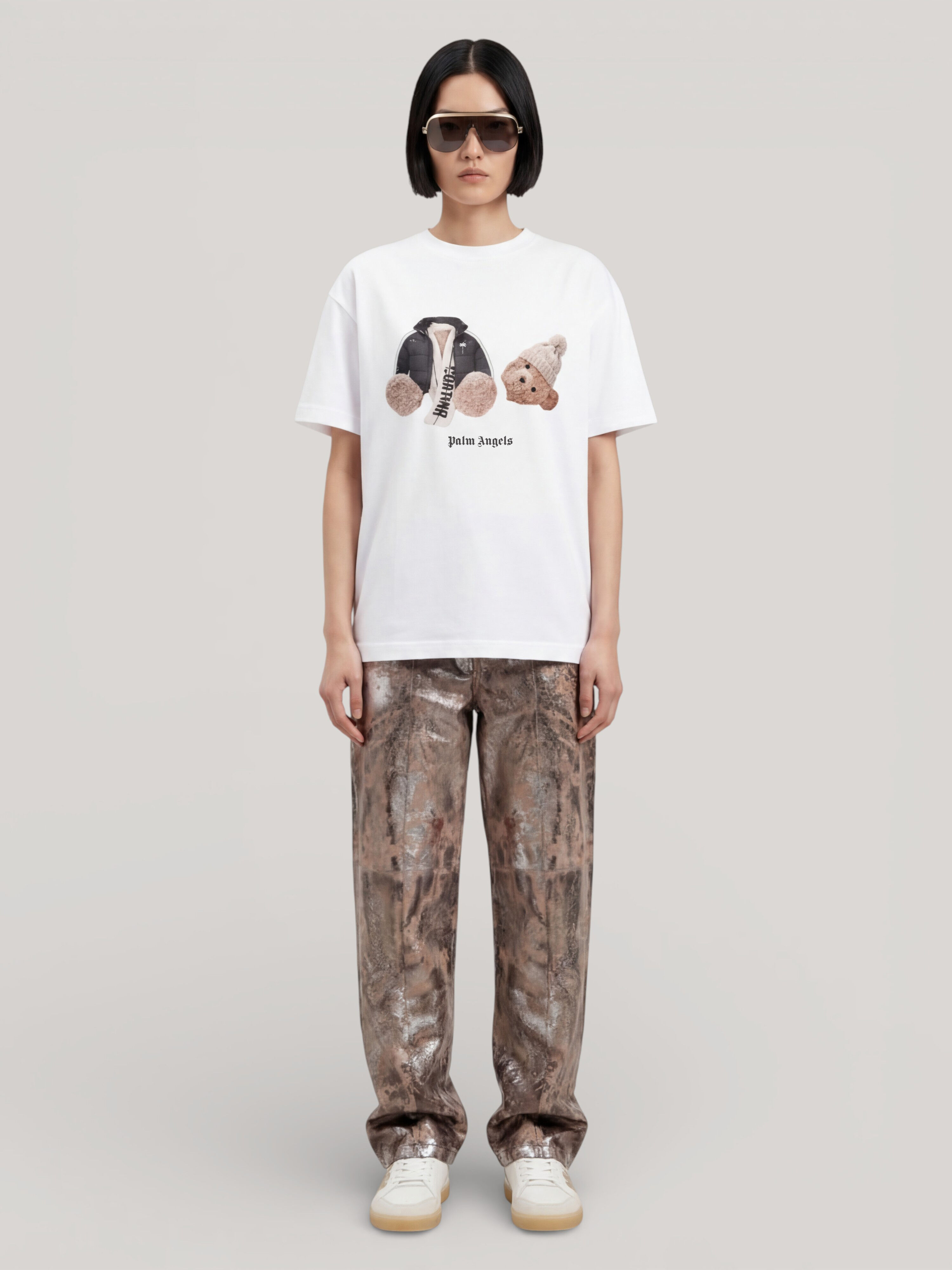 PALM ANGELS Broken Bear Milano Cortina T-shirt WHITE PAMAA011JR001