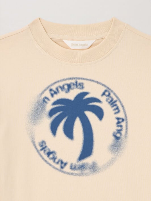 PALM ANGELS Palm Stamp. T-Shirt SABBIA/SAND PBAA003S26JER003
