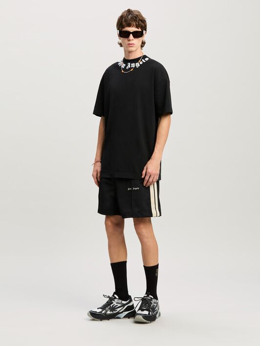 PALM ANGELS Classic Logo Track Shorts Black Off Whit BLACK - OFF WHITE PMCL004C99FAB001