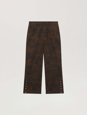 PALM ANGELS Starleaf All-Over Loose Pants BROWN - BLACK PAMCA03W26FB04