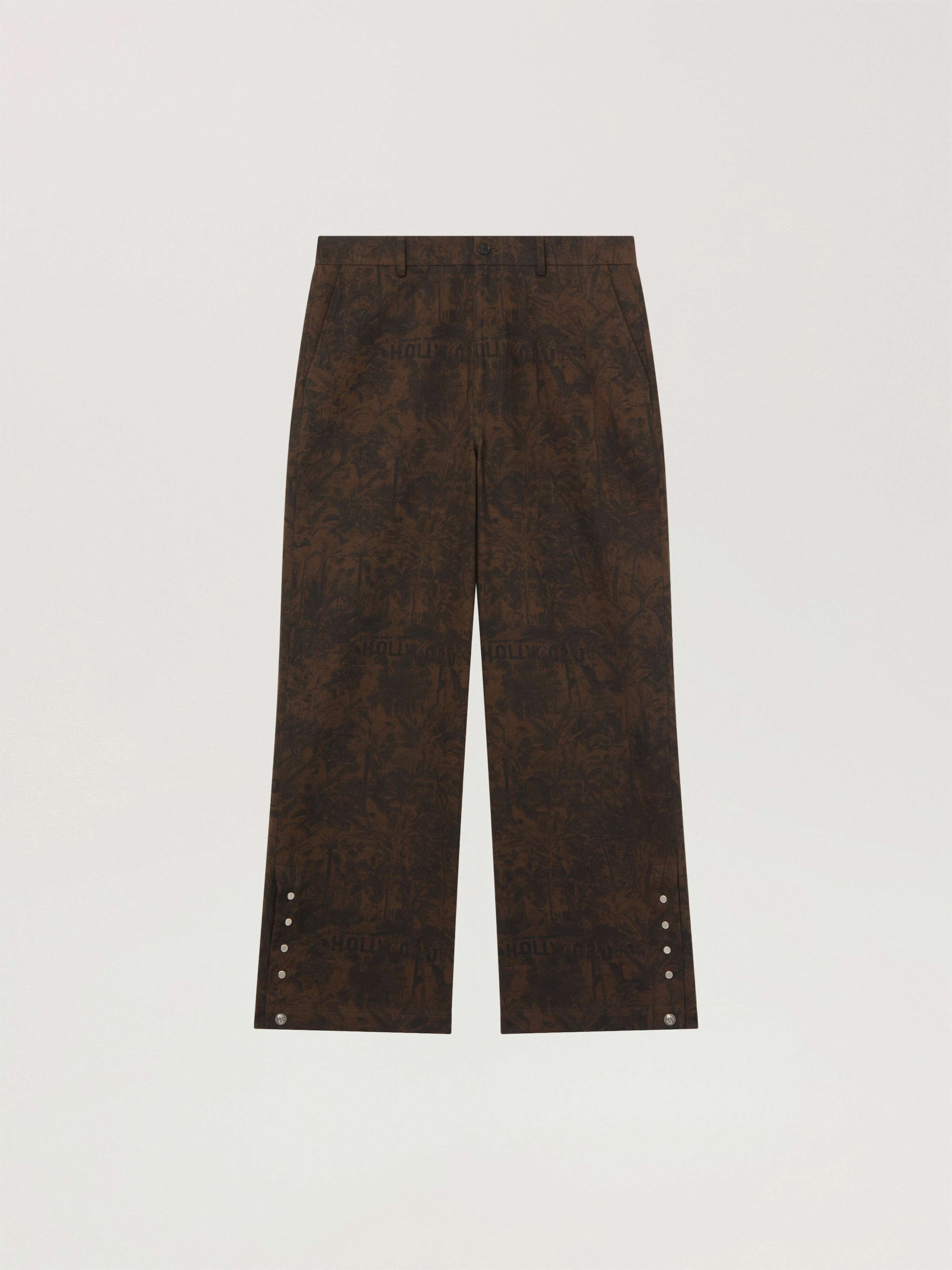 PALM ANGELS Starleaf All-Over Loose Pants BROWN - BLACK PAMCA03W26FB04