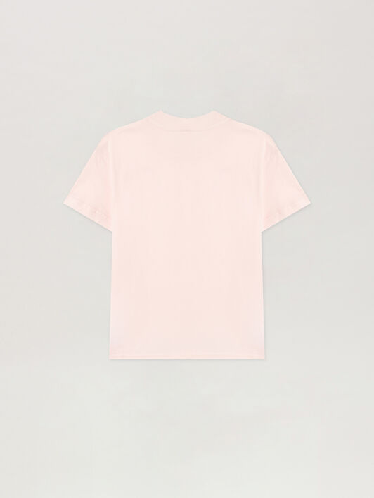 PALM ANGELS Neck Logo Brushed T-Shirt ROSA/PINK PGAA002S26JER005
