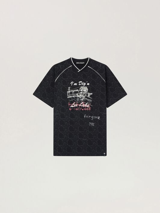Starry Palm Allover Reg T-Shirt PALM ANGELS Starry Palm Allover Reg T-Shirt BLACK - OFF WHITE PAMAA09W26JR02