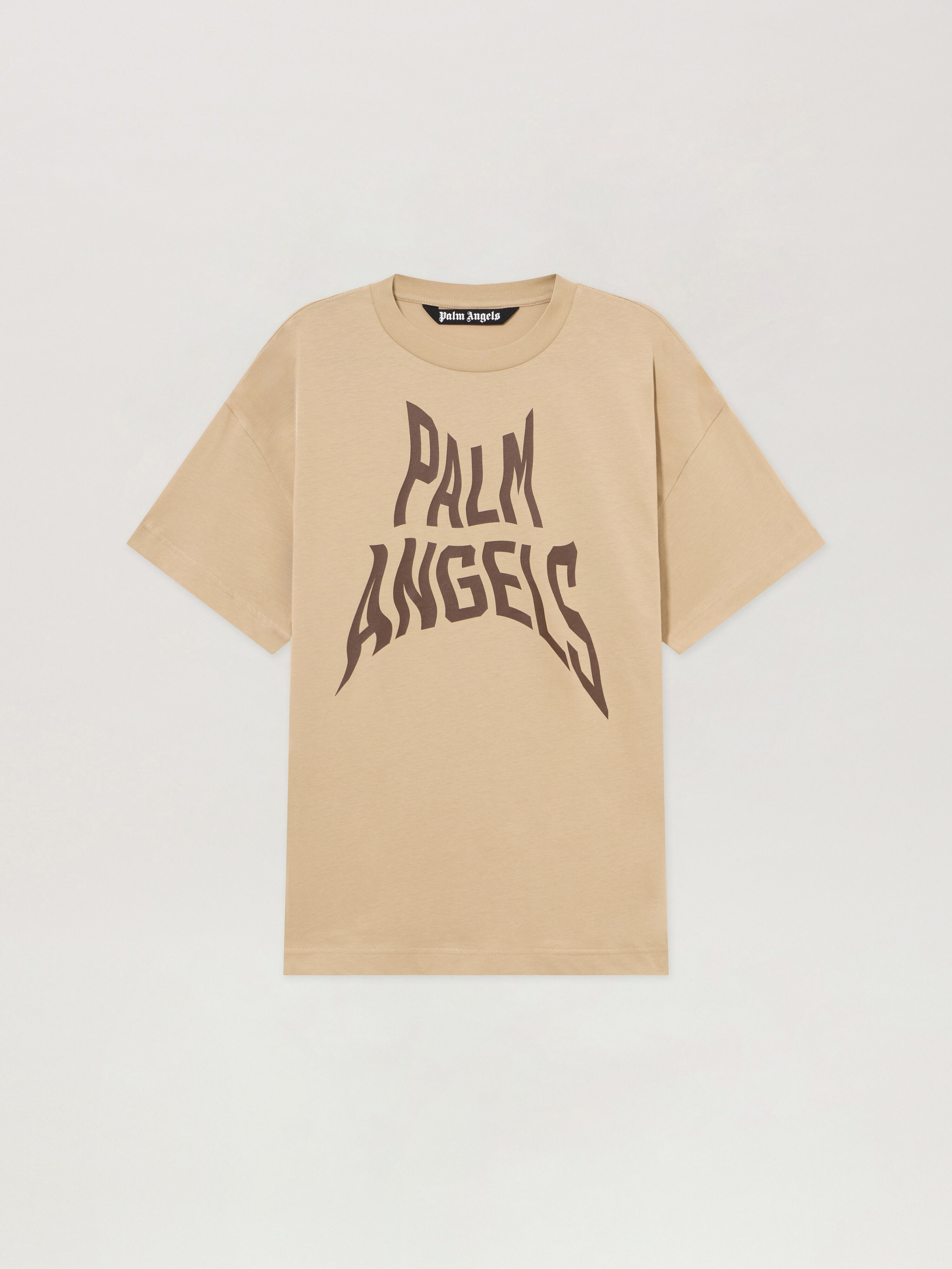Palm Distorted Regular T-Shirt PALM ANGELS Palm Distorted Regular T-Shirt KAKI - BROWN PAMAA01F26JR16