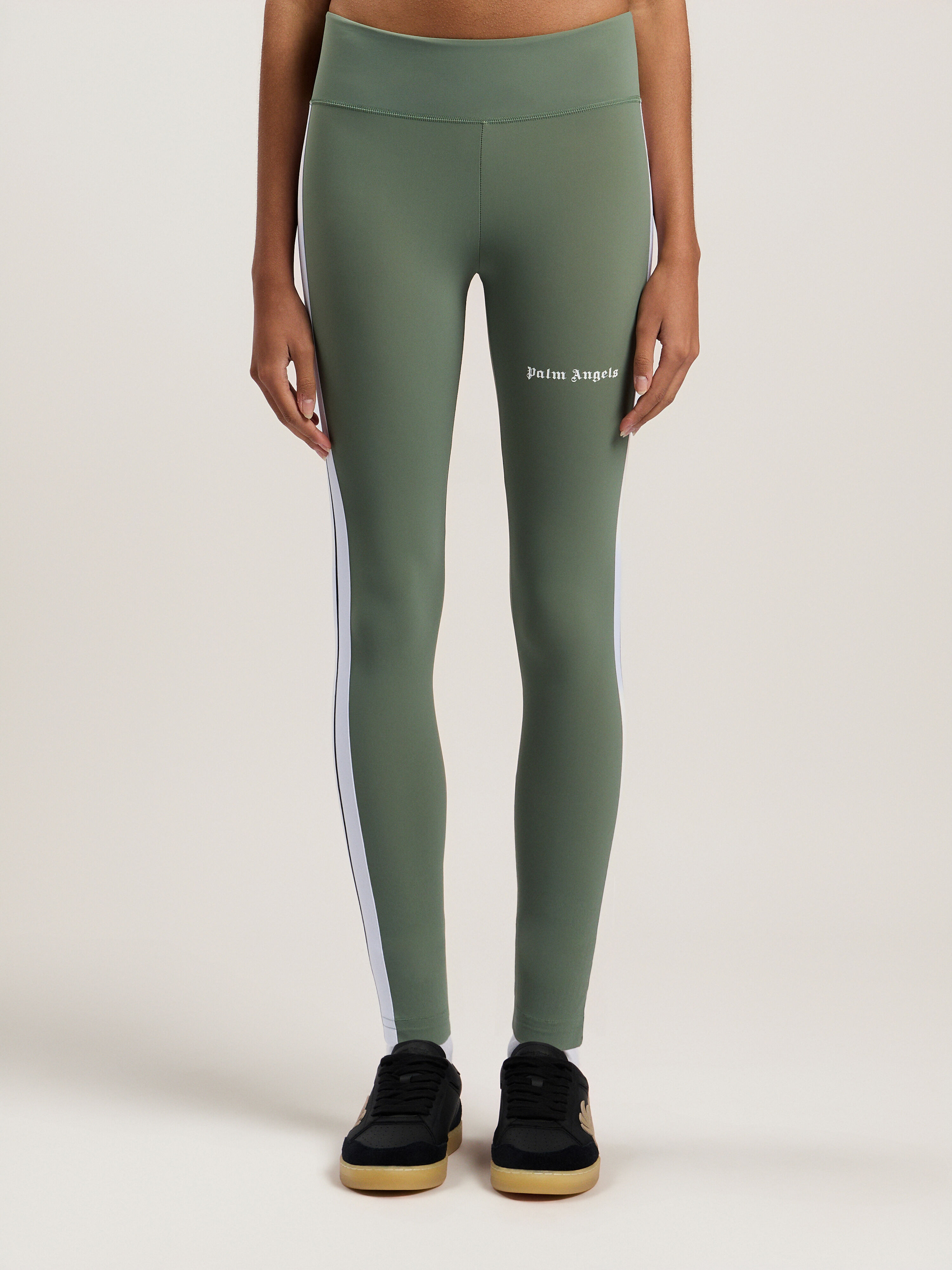 PALM ANGELS Training Track Leggings SAGE WHITE PWVG001C99FAB002