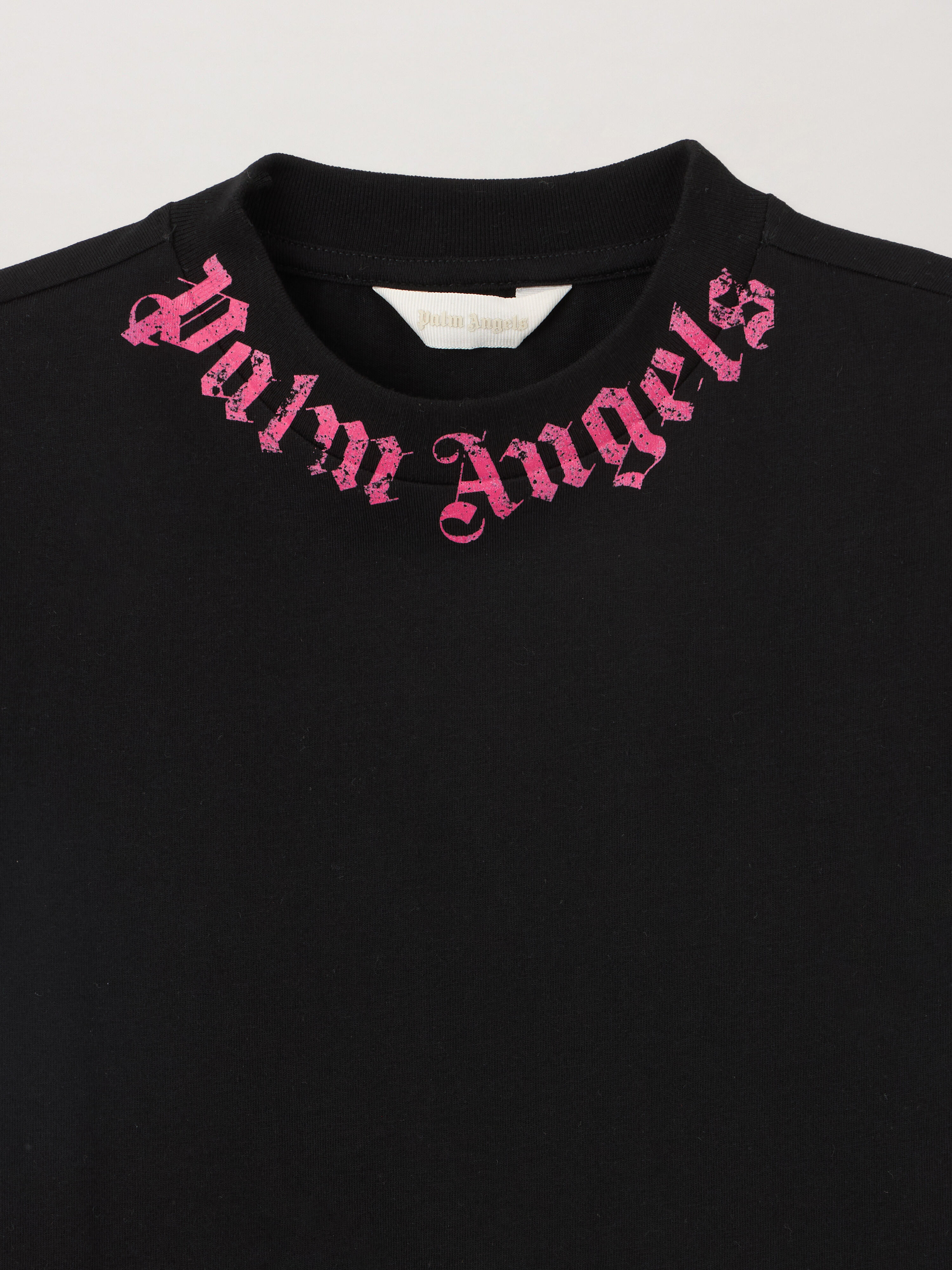PALM ANGELS Neck Logo Brushed T-Shirt NERO/BLACK PGAA002S26JER005