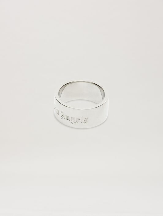 PALM ANGELS  Logo band ring SILVER - SILVER PMOC028S25MAT001
