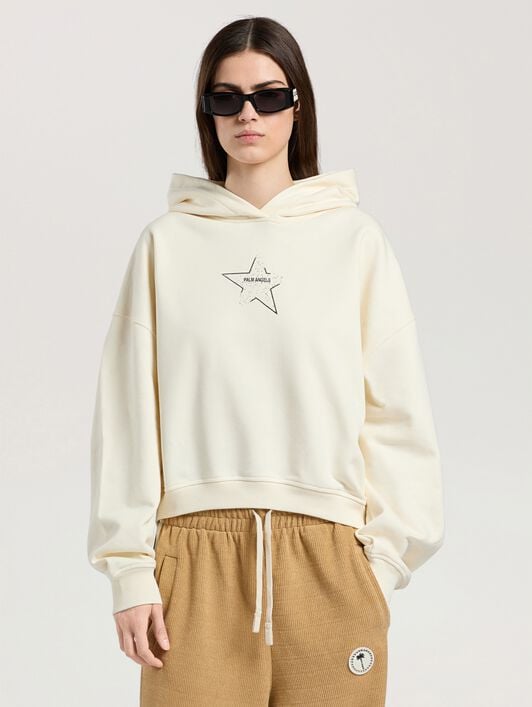 Icon Palm Loose Hoodie PALM ANGELS Icon Palm Loose Hoodie OFF WHITE - BLACK PAWBB05W26FL02