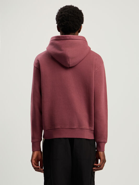 PALM ANGELS Neck Logo Regular Hoodie BURGUNDY - RED PMBB17DF25FLE003